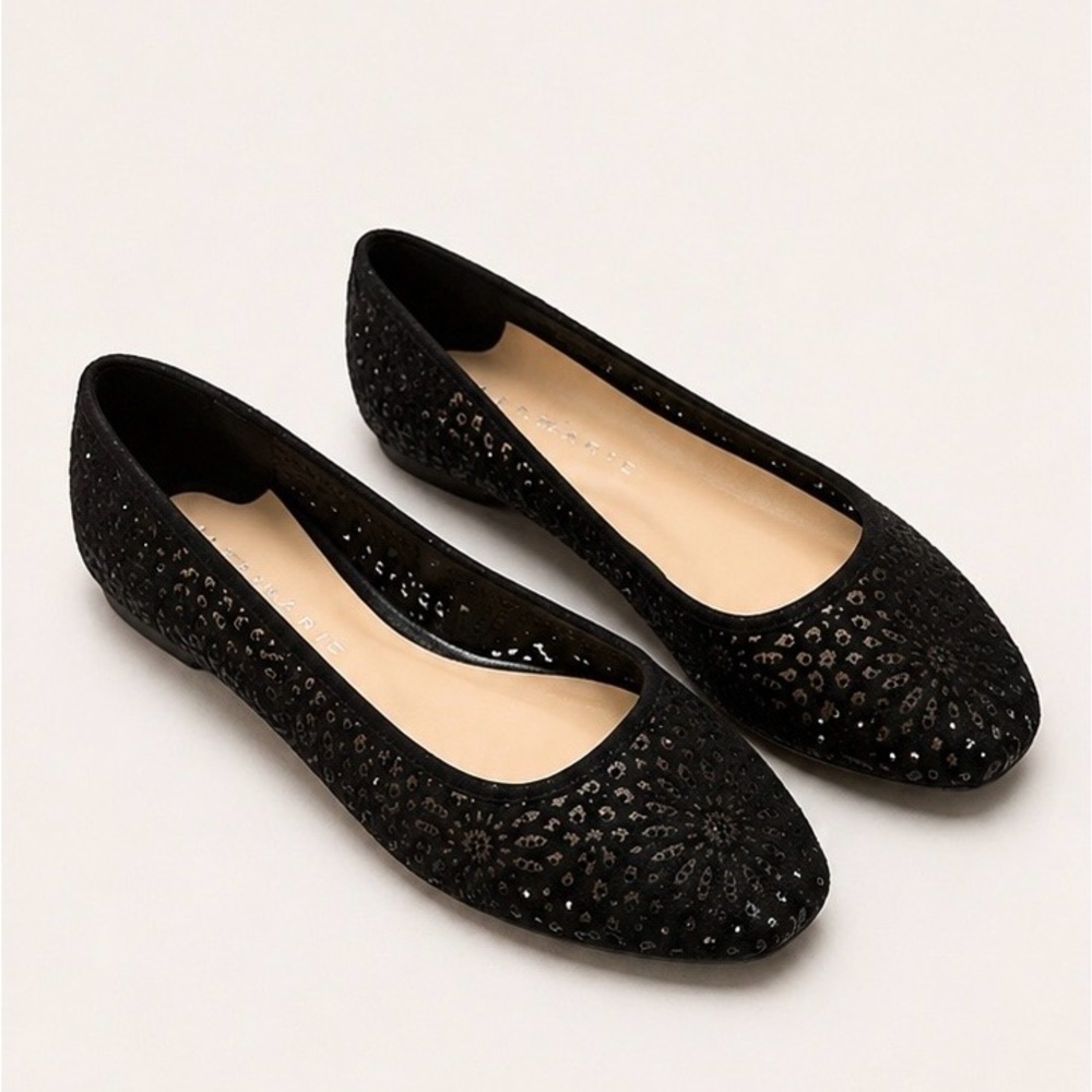 Alex Marie Women’s Flats Size 8M Black Embellished Cutout Ballet Shoes